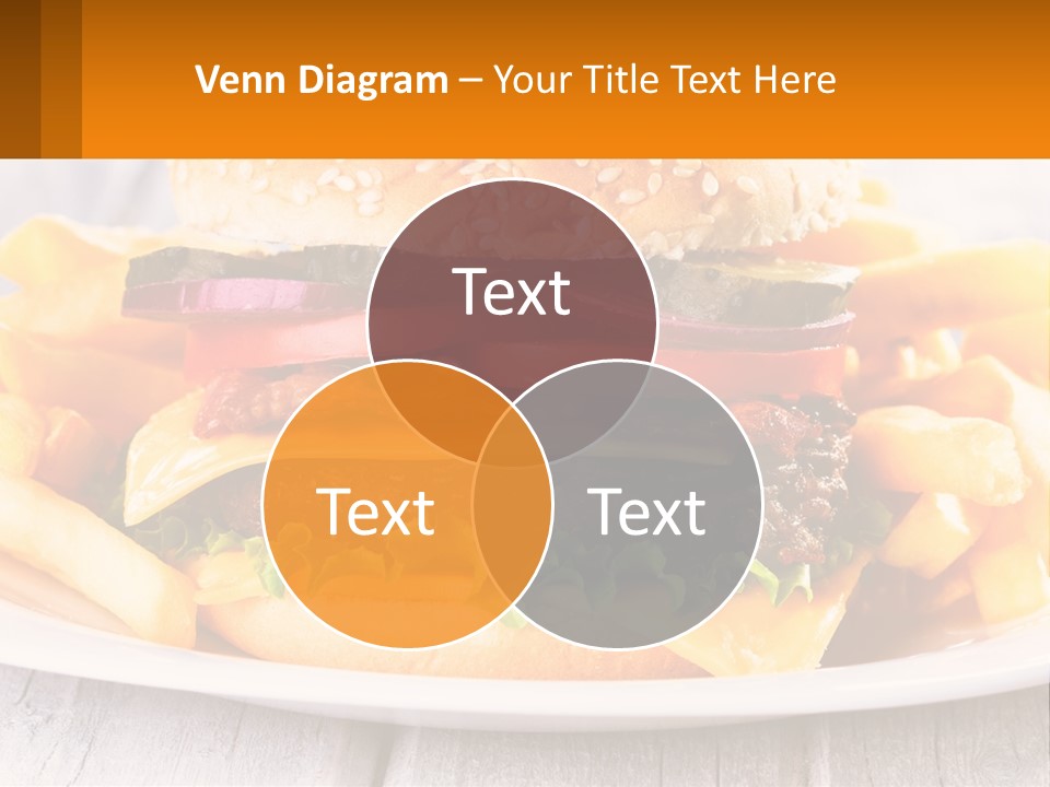 A Hamburger And French Fries On A Plate PowerPoint Template