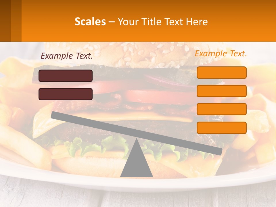 A Hamburger And French Fries On A Plate PowerPoint Template