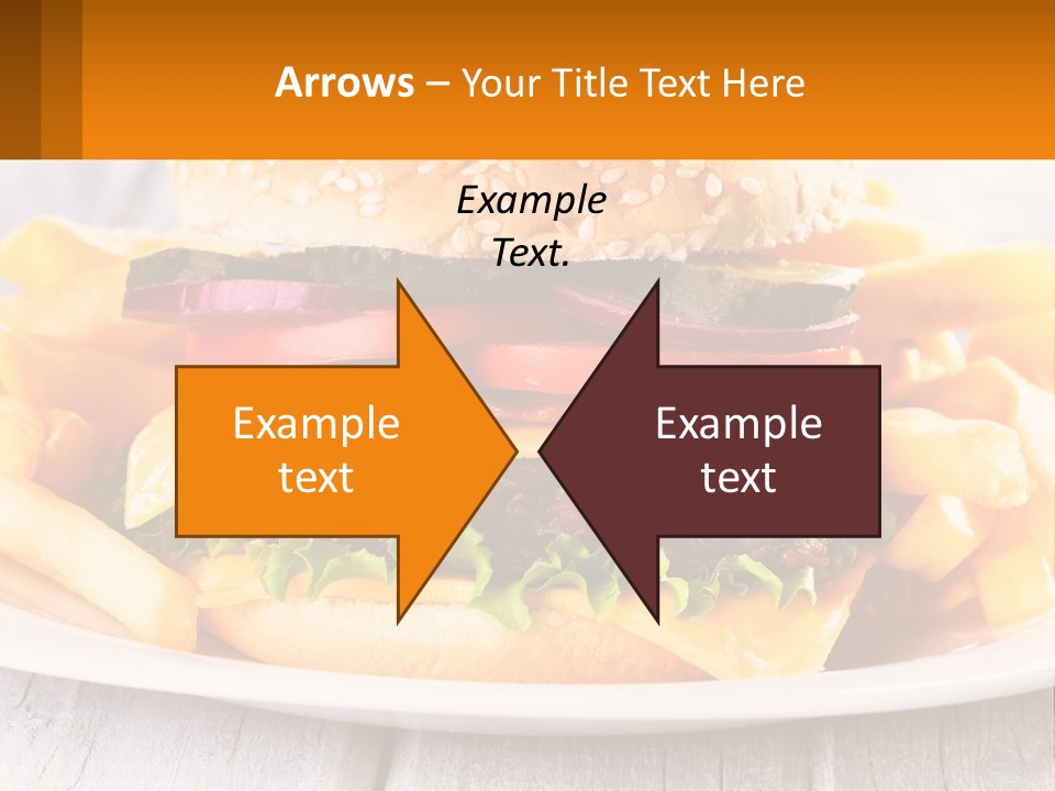 A Hamburger And French Fries On A Plate PowerPoint Template