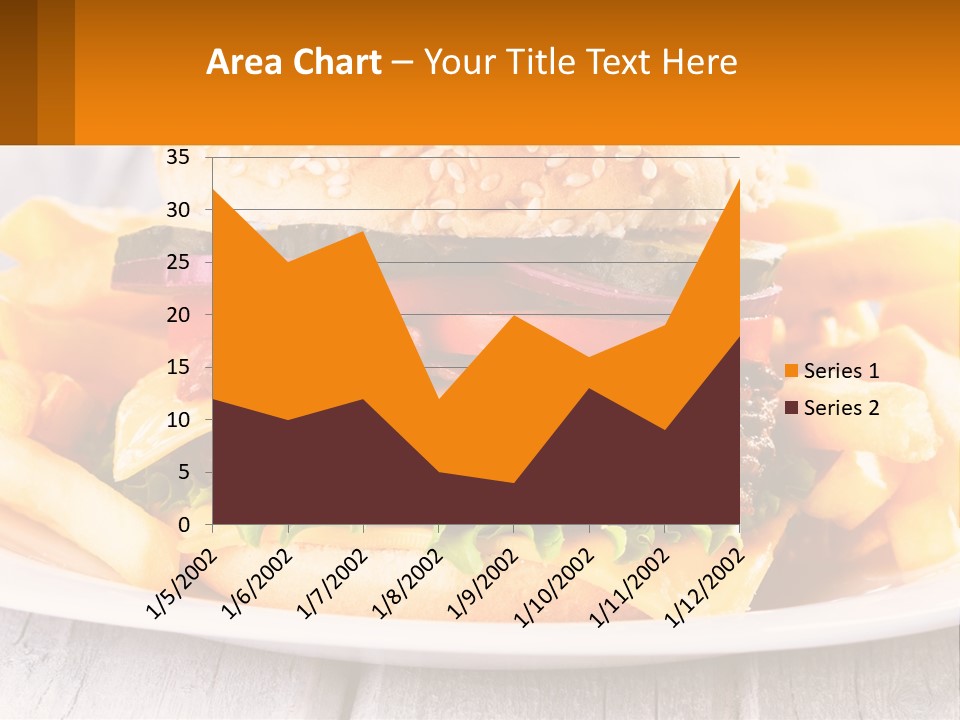 A Hamburger And French Fries On A Plate PowerPoint Template