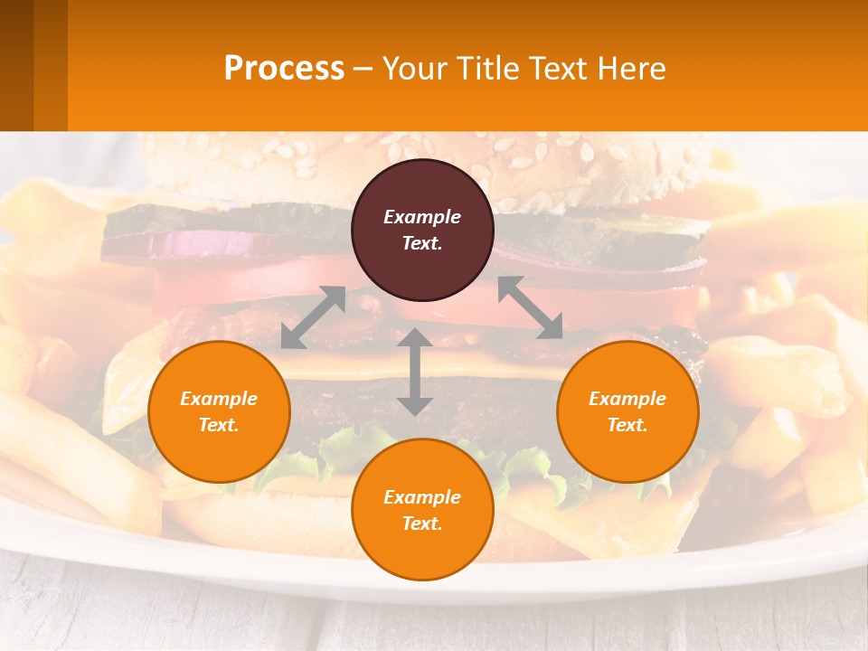 A Hamburger And French Fries On A Plate PowerPoint Template