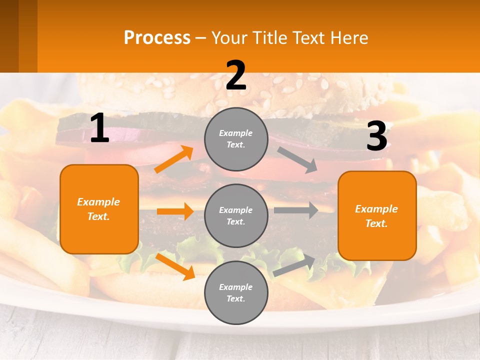 A Hamburger And French Fries On A Plate PowerPoint Template