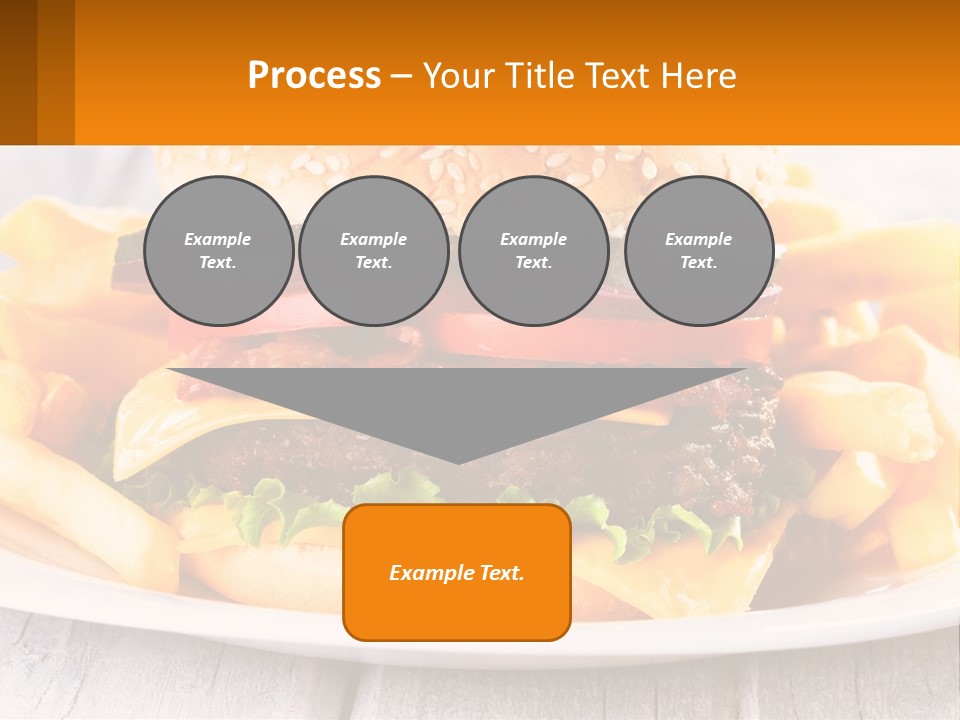 A Hamburger And French Fries On A Plate PowerPoint Template