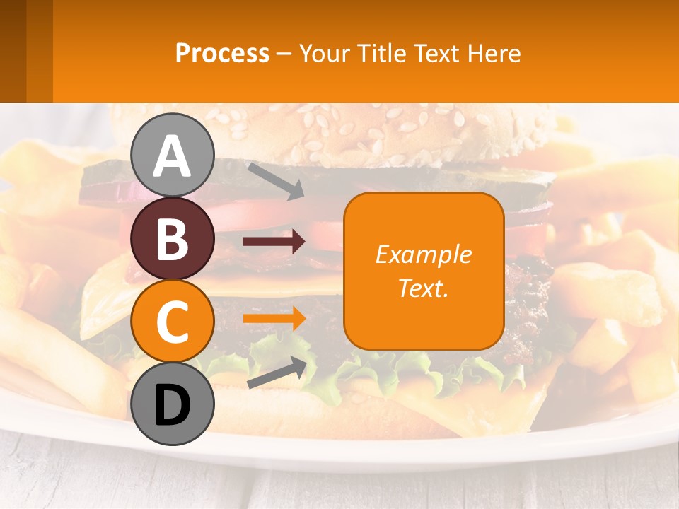 A Hamburger And French Fries On A Plate PowerPoint Template