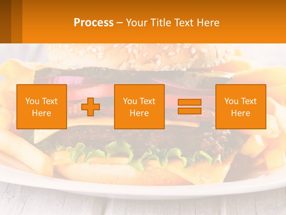 A Hamburger And French Fries On A Plate PowerPoint Template