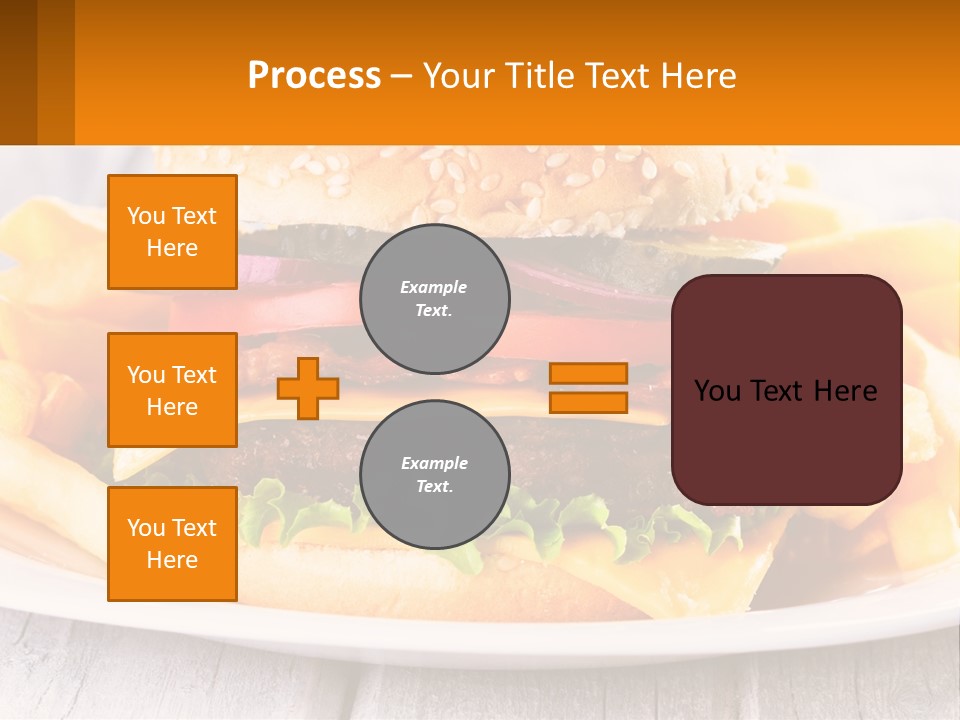 A Hamburger And French Fries On A Plate PowerPoint Template
