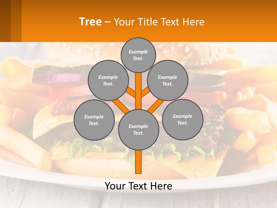 A Hamburger And French Fries On A Plate PowerPoint Template
