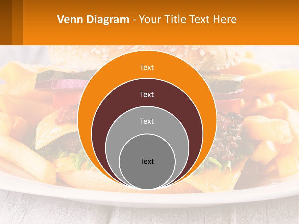 A Hamburger And French Fries On A Plate PowerPoint Template