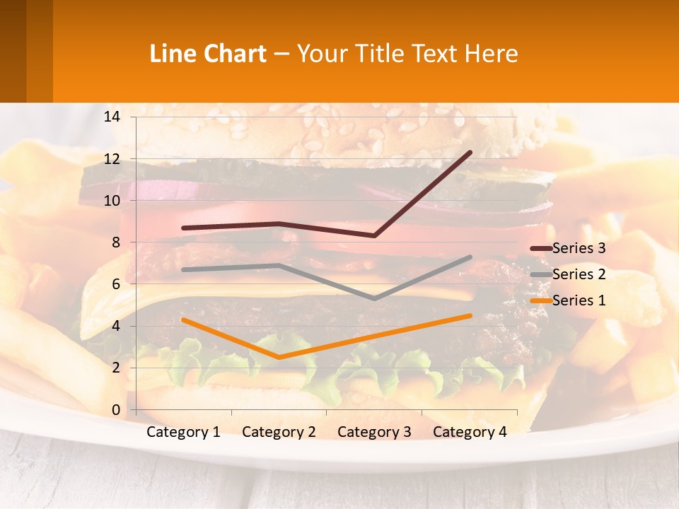 A Hamburger And French Fries On A Plate PowerPoint Template