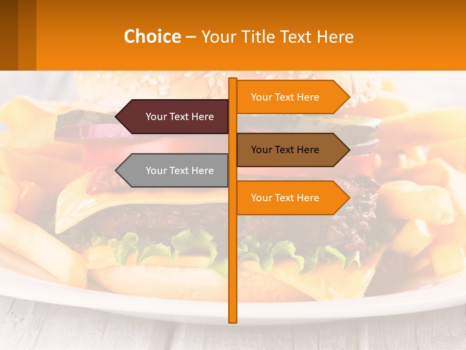 A Hamburger And French Fries On A Plate PowerPoint Template