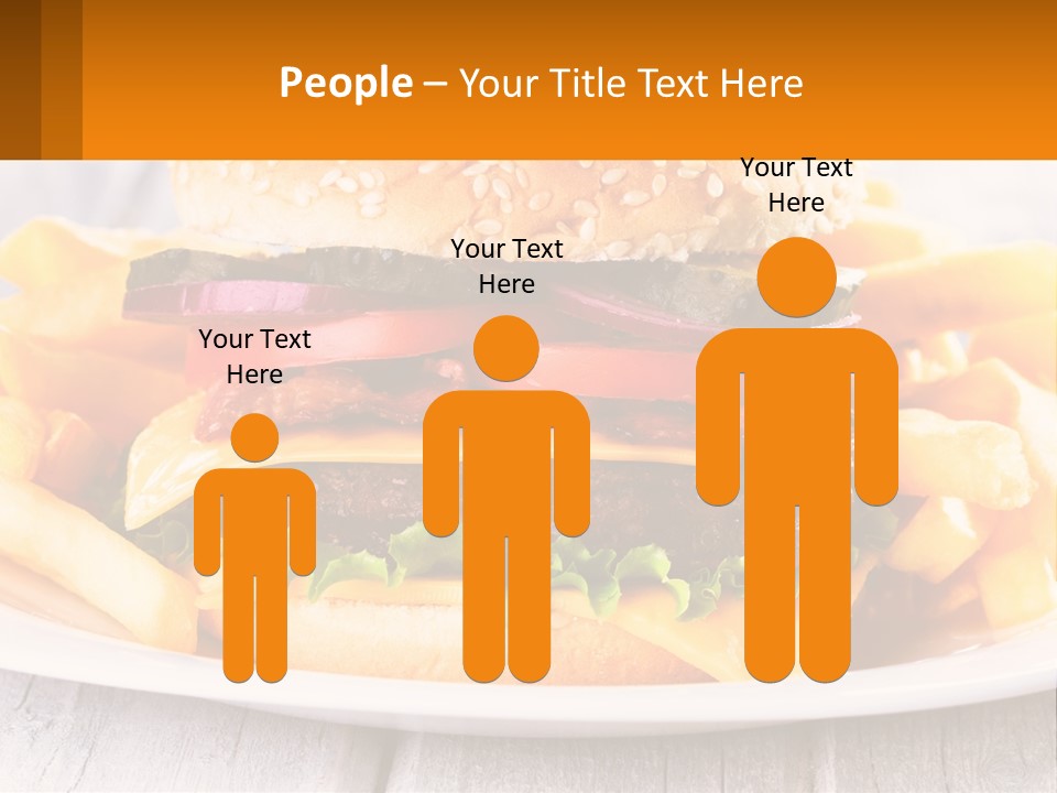 A Hamburger And French Fries On A Plate PowerPoint Template