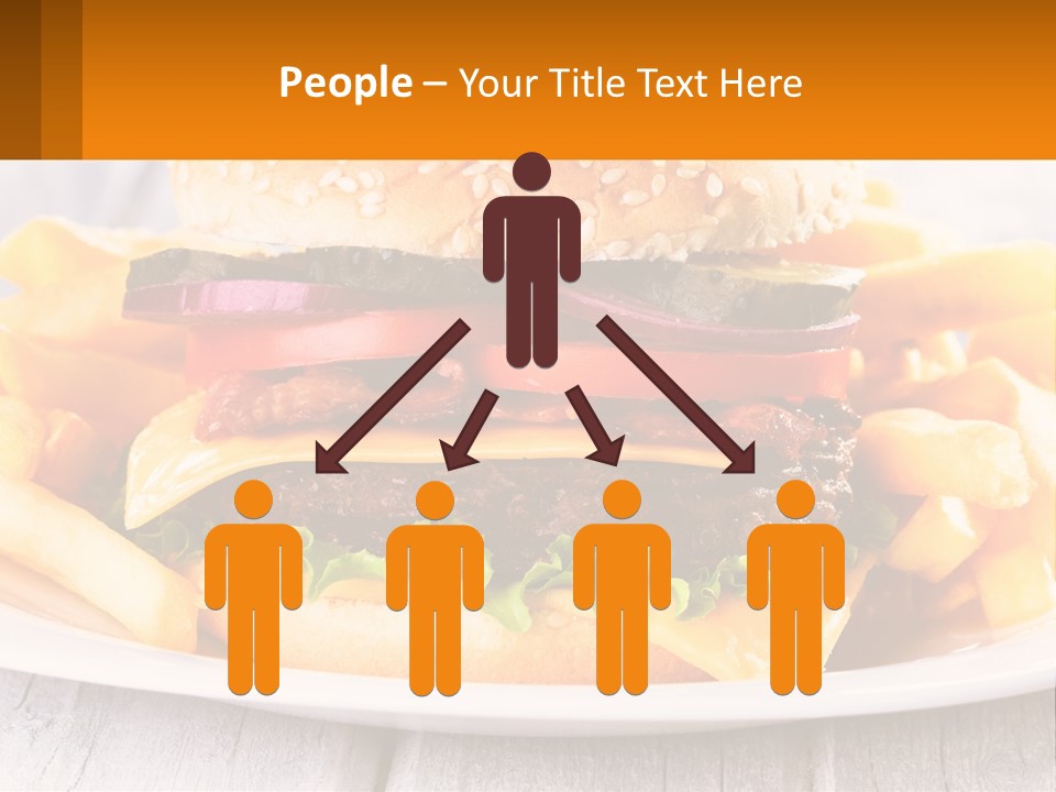 A Hamburger And French Fries On A Plate PowerPoint Template