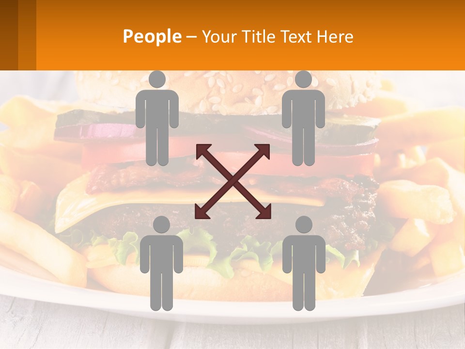 A Hamburger And French Fries On A Plate PowerPoint Template