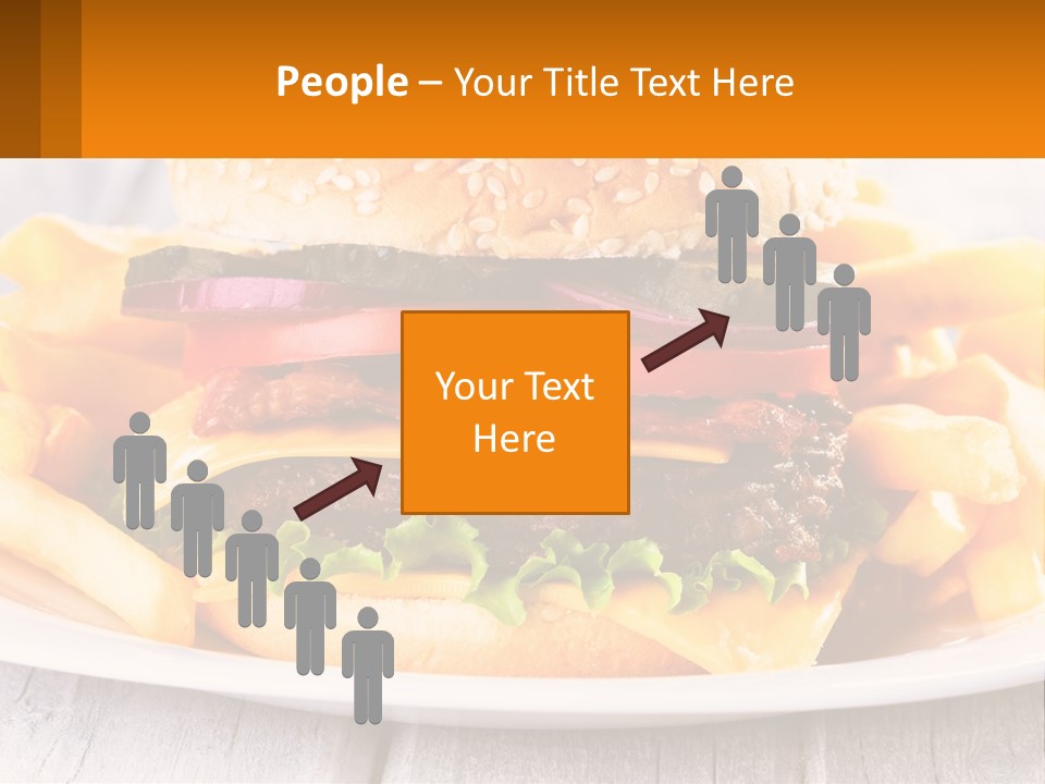 A Hamburger And French Fries On A Plate PowerPoint Template