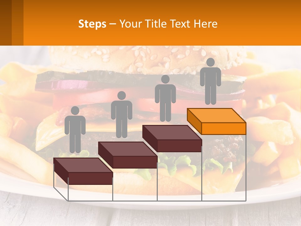 A Hamburger And French Fries On A Plate PowerPoint Template