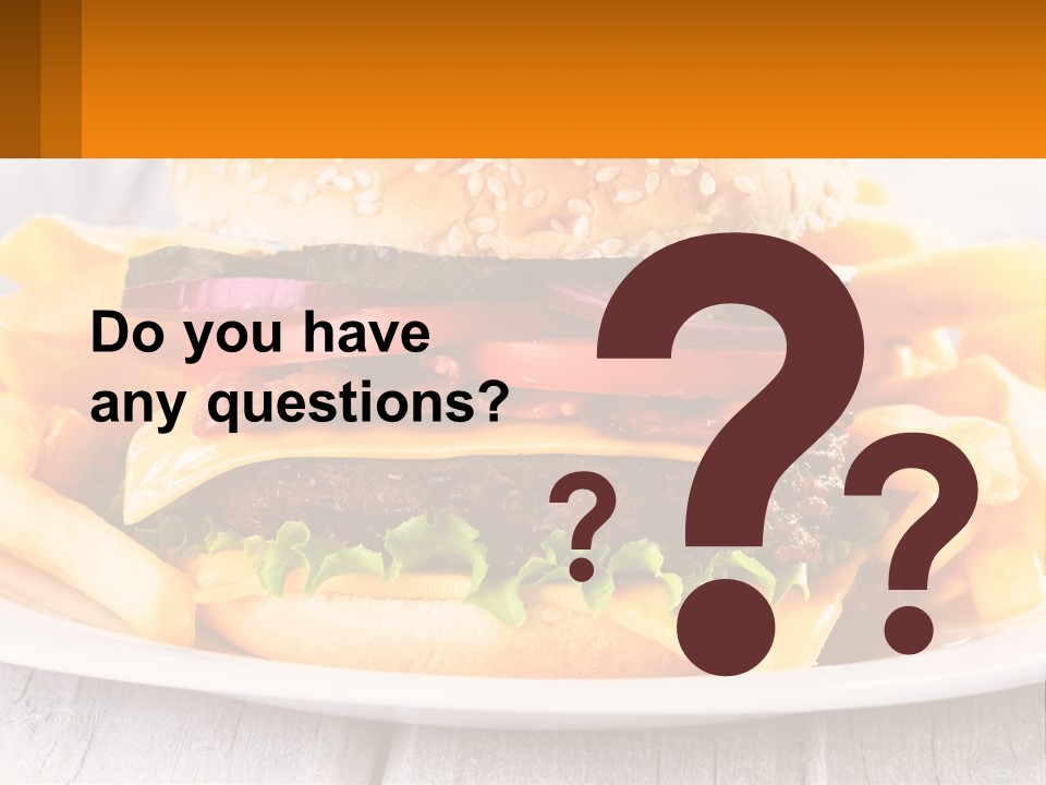 A Hamburger And French Fries On A Plate PowerPoint Template