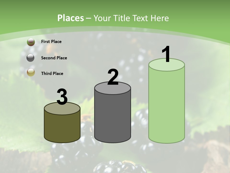 A Bunch Of Blackberries On A Green Leaf Powerpoint Template PowerPoint Template