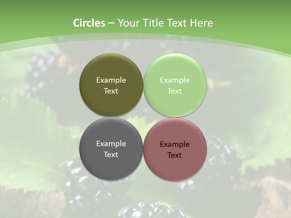 A Bunch Of Blackberries On A Green Leaf Powerpoint Template PowerPoint Template