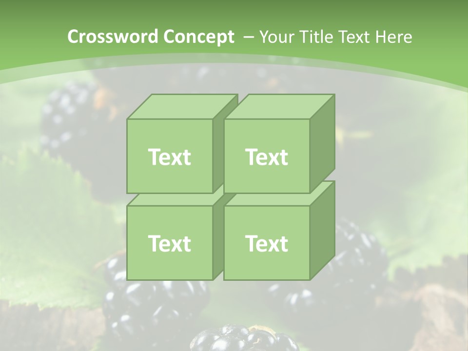 A Bunch Of Blackberries On A Green Leaf Powerpoint Template PowerPoint Template
