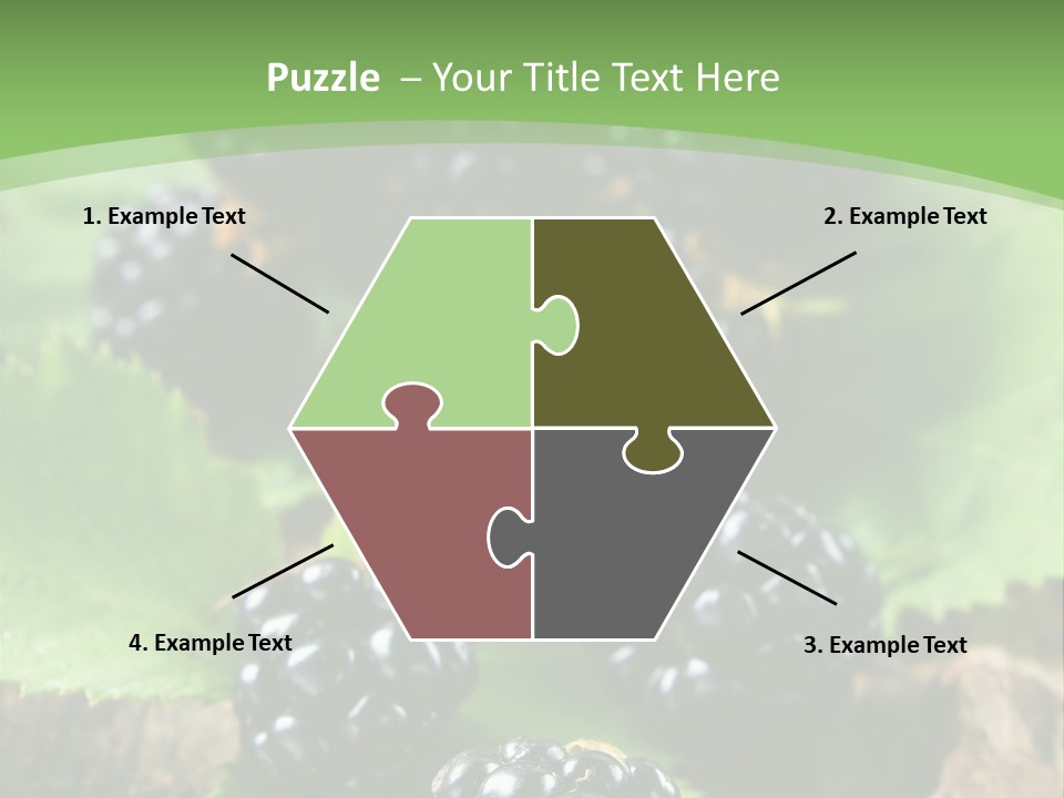 A Bunch Of Blackberries On A Green Leaf Powerpoint Template PowerPoint Template