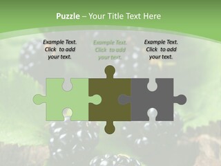 A Bunch Of Blackberries On A Green Leaf Powerpoint Template PowerPoint Template