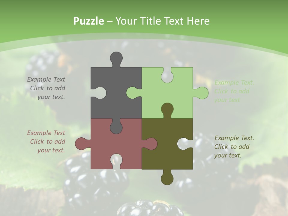 A Bunch Of Blackberries On A Green Leaf Powerpoint Template PowerPoint Template