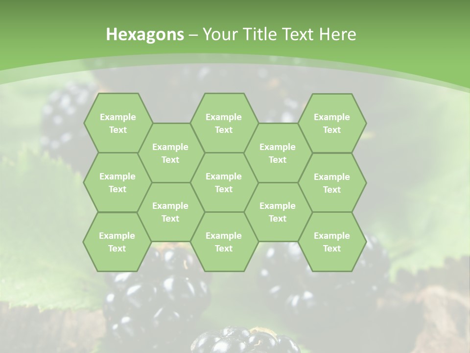 A Bunch Of Blackberries On A Green Leaf Powerpoint Template PowerPoint Template