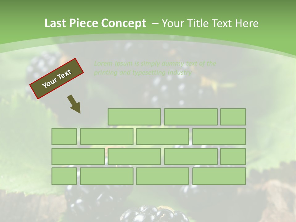 A Bunch Of Blackberries On A Green Leaf Powerpoint Template PowerPoint Template