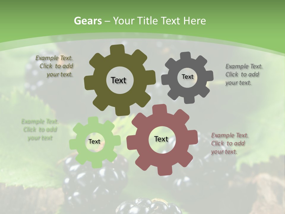 A Bunch Of Blackberries On A Green Leaf Powerpoint Template PowerPoint Template
