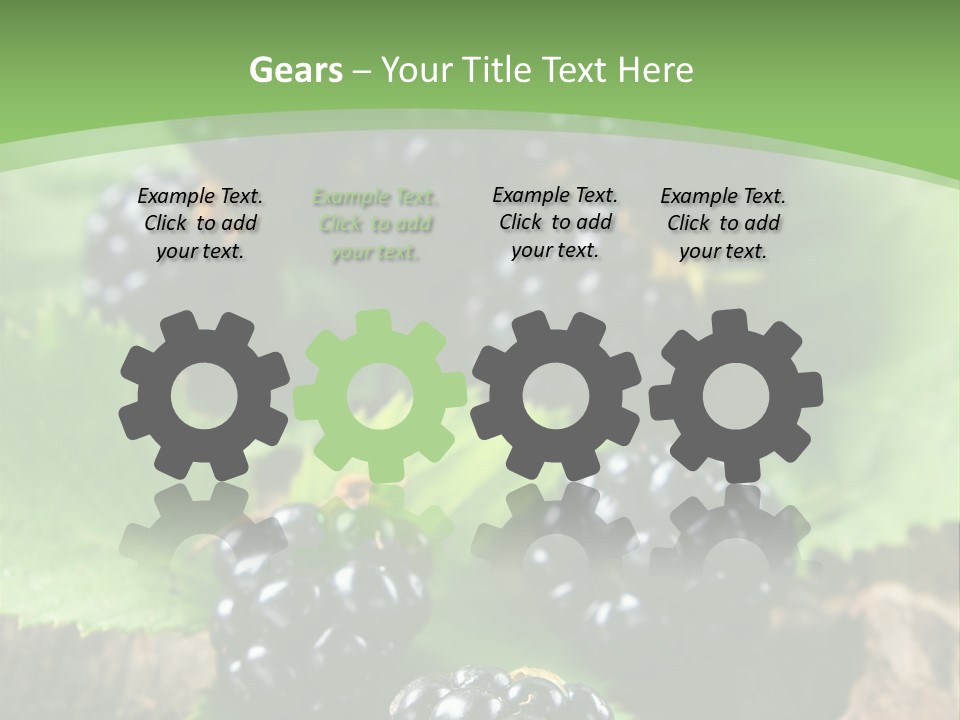 A Bunch Of Blackberries On A Green Leaf Powerpoint Template PowerPoint Template