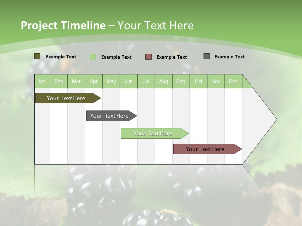 A Bunch Of Blackberries On A Green Leaf Powerpoint Template PowerPoint Template