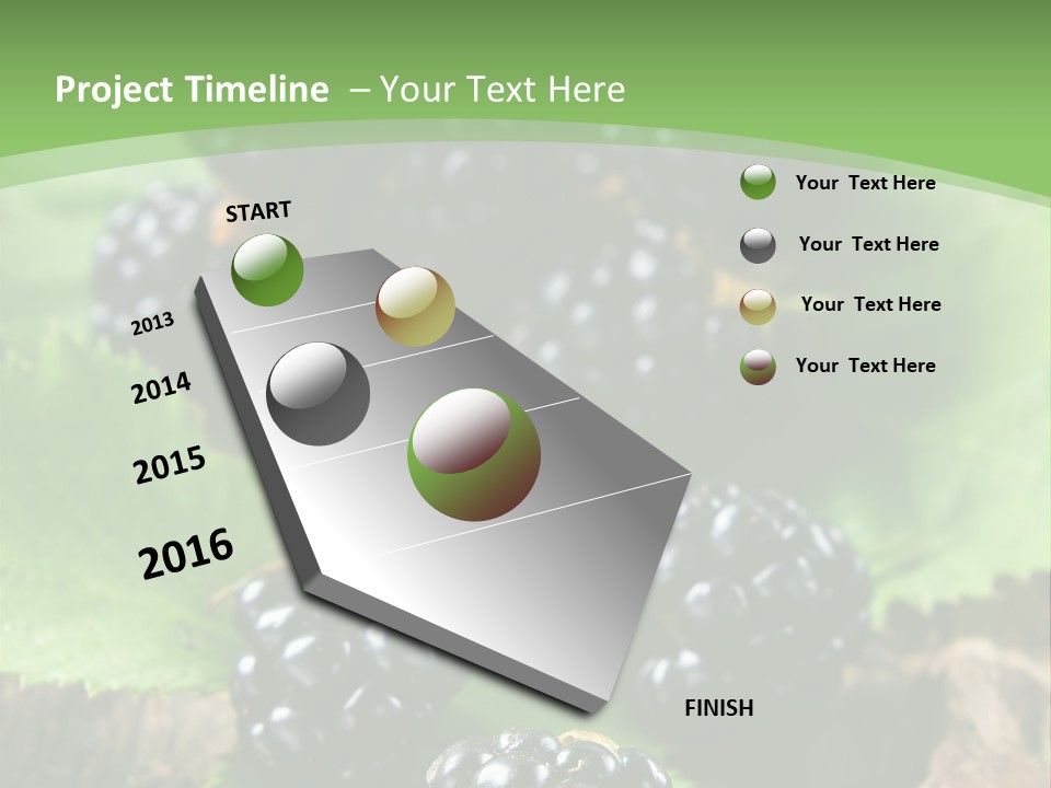 A Bunch Of Blackberries On A Green Leaf Powerpoint Template PowerPoint Template