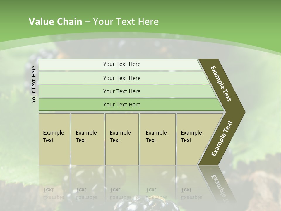 A Bunch Of Blackberries On A Green Leaf Powerpoint Template PowerPoint Template
