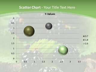 A Bunch Of Blackberries On A Green Leaf Powerpoint Template PowerPoint Template