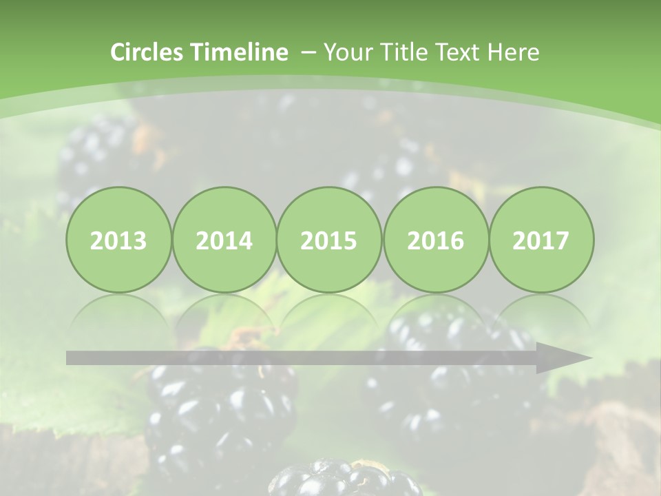 A Bunch Of Blackberries On A Green Leaf Powerpoint Template PowerPoint Template