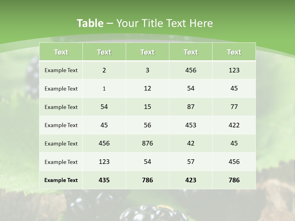 A Bunch Of Blackberries On A Green Leaf Powerpoint Template PowerPoint Template