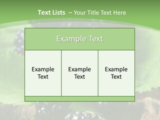 A Bunch Of Blackberries On A Green Leaf Powerpoint Template PowerPoint Template