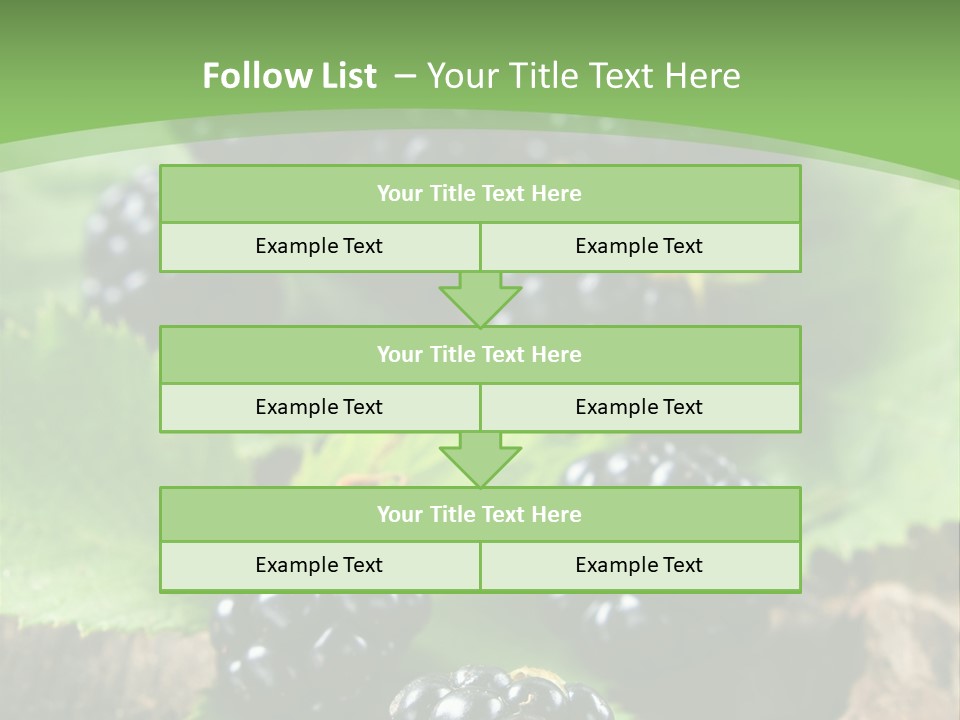 A Bunch Of Blackberries On A Green Leaf Powerpoint Template PowerPoint Template