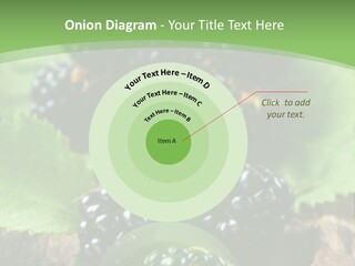 A Bunch Of Blackberries On A Green Leaf Powerpoint Template PowerPoint Template