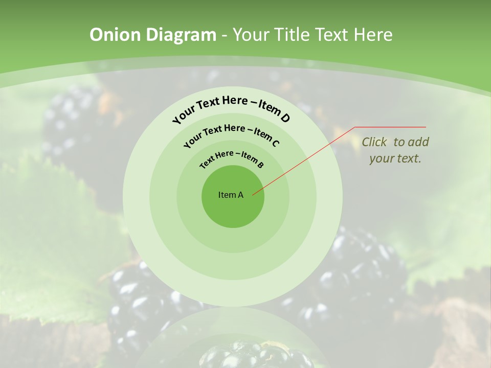 A Bunch Of Blackberries On A Green Leaf Powerpoint Template PowerPoint Template