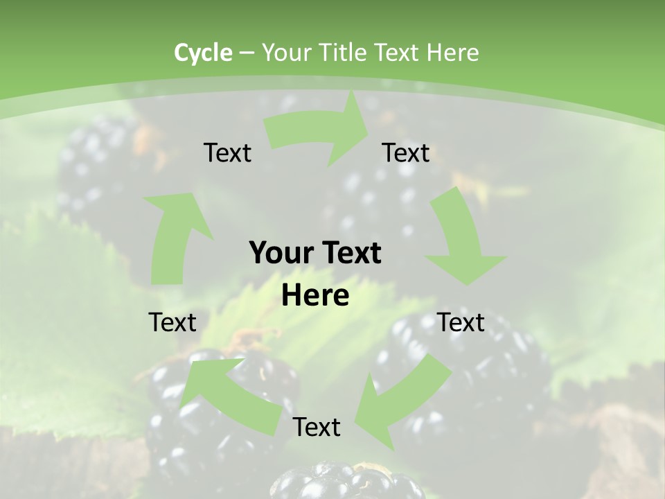 A Bunch Of Blackberries On A Green Leaf Powerpoint Template PowerPoint Template
