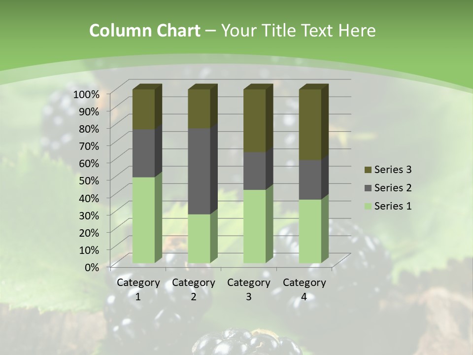 A Bunch Of Blackberries On A Green Leaf Powerpoint Template PowerPoint Template