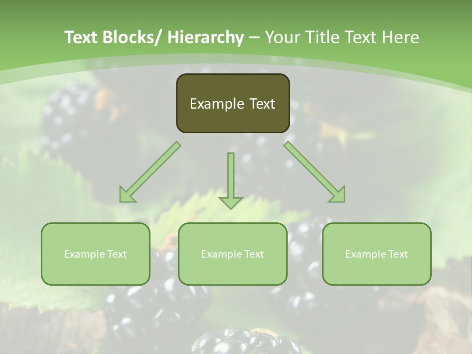 A Bunch Of Blackberries On A Green Leaf Powerpoint Template PowerPoint Template