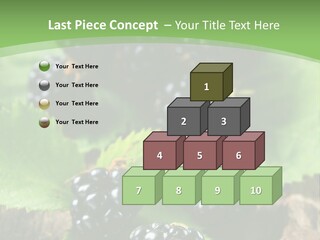 A Bunch Of Blackberries On A Green Leaf Powerpoint Template PowerPoint Template