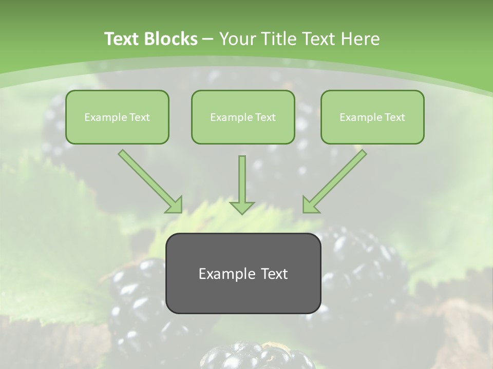 A Bunch Of Blackberries On A Green Leaf Powerpoint Template PowerPoint Template