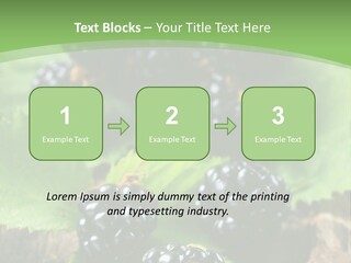 A Bunch Of Blackberries On A Green Leaf Powerpoint Template PowerPoint Template