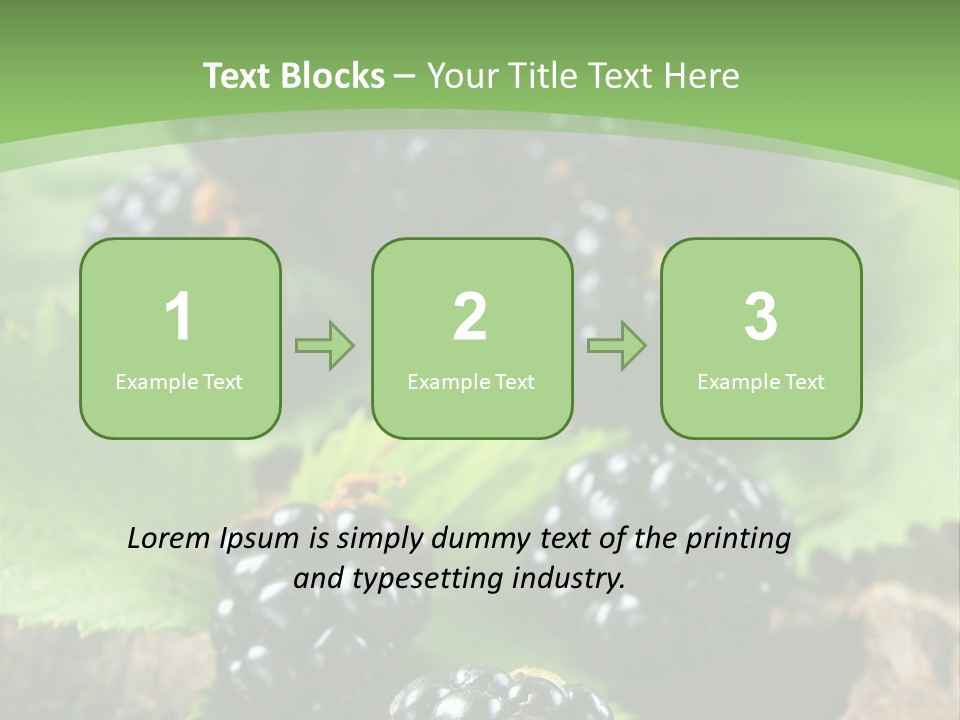 A Bunch Of Blackberries On A Green Leaf Powerpoint Template PowerPoint Template