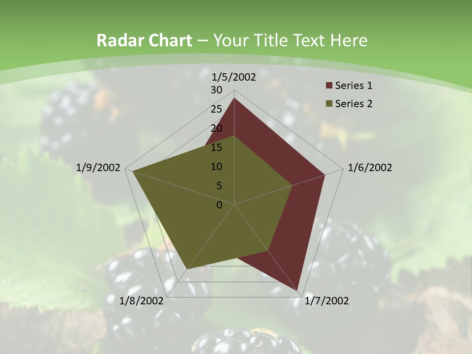 A Bunch Of Blackberries On A Green Leaf Powerpoint Template PowerPoint Template