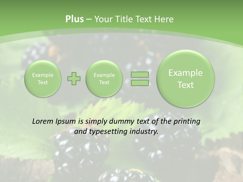 A Bunch Of Blackberries On A Green Leaf Powerpoint Template PowerPoint Template