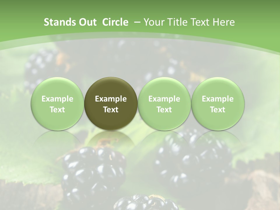 A Bunch Of Blackberries On A Green Leaf Powerpoint Template PowerPoint Template